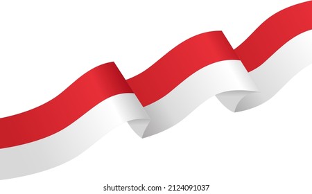 Corner waving  Indonesia flag  isolated  on png or transparent background,Symbol of Indonesia,template for banner,card,advertising ,promote,and business matching country poster, vector illustration