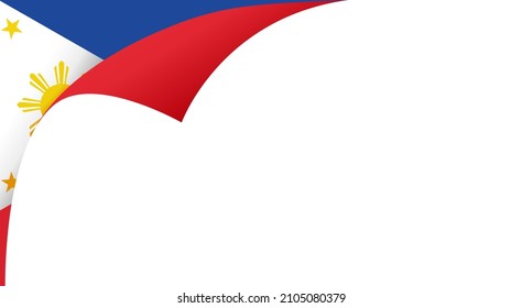 Corner waving Philippines   flag  isolated  on png or transparent background,Symbol of Philippines,template for banner,card,advertising ,promote,and business matching country poster, vector 