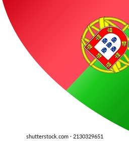Corner waving Portugal  flag  isolated  on png or transparent background,Symbol of Portugal,template for banner,card,advertising ,promote,and business matching country poster, vector illustration