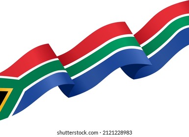 Corner waving South Africa  flag  isolated  on png or transparent background,Symbol of South Africa,template for banner,card,advertising ,promote,and business matching country poster, vector 