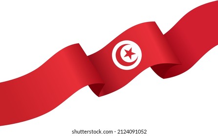 Corner waving Tunisia flag  isolated  on png or transparent background,Symbol of Tunisia,template for banner,card,advertising ,promote,and business matching country poster, vector illustration