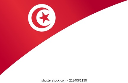 Corner Waving Tunisia Flag  Isolated  On Png Or Transparent Background,Symbol Of Tunisia,template For Banner,card,advertising ,promote,and Business Matching Country Poster, Vector Illustration