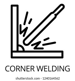 Corner welding icon. Outline corner welding vector icon for web design isolated on white background