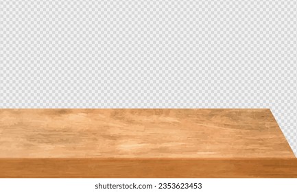 cornering blank wooden table mock up vector