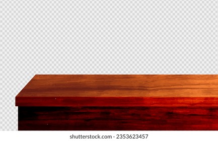 cornering blank wooden table mock up vector