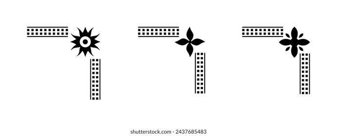 Corners art vintage in black colour