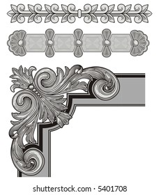 Corners and borders vector