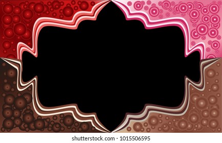 Corners of the cake with chocolate balls. Chocolate, strawberry, red velvet. Vector pack.
