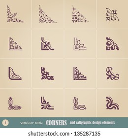 Corners and calligraphic design elements  set 1