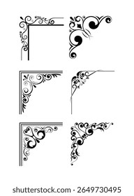 corners design elements on black colour