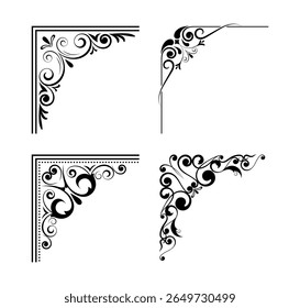 corners design elements on black colour