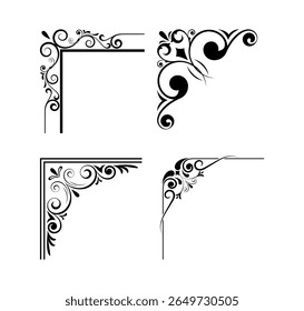 corners design elements on black colour
