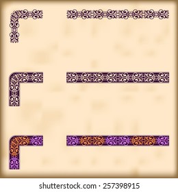 Corners and modular borders to create frames at any size 