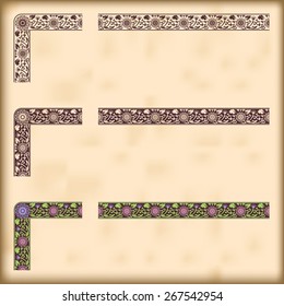 Corners and modular borders to create frames at any size