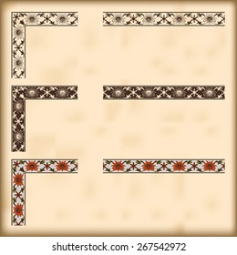 Corners and modular borders to create frames at any size