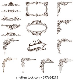 Corners and ornaments vector elements for design and decoration