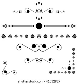 corners and page end ornaments, vector art illustration