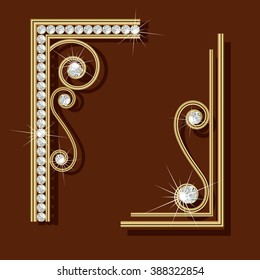 Corners with rhinestone