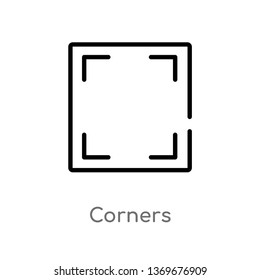 corners vector line icon. Simple element illustration. corners outline icon from user interface concept. Can be used for web and mobile