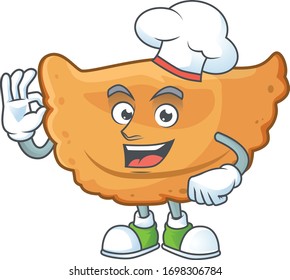 Cornes de gazelle cartoon design style proudly wearing white chef hat