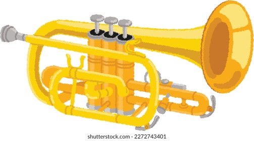 A cornet is a brass instrument. It has three valves and produces a softer sound than a trumpet. The main instrument of brass band.