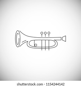 Cornet or horn icon isolated on white background. Line style. Vector illustration