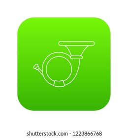 Cornet icon green vector isolated on white background