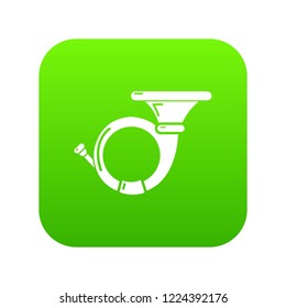 Cornet icon green vector isolated on white background