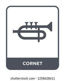 cornet icon vector on white background, cornet trendy filled icons from Music and media collection, cornet simple element illustration