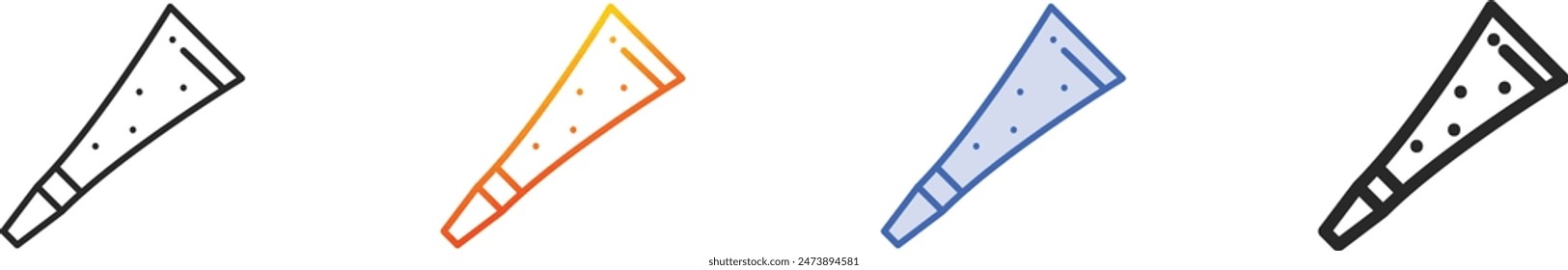 cornet icon.Thin Linear, Gradient, Blue Stroke and bold Style Design Isolated On White Background