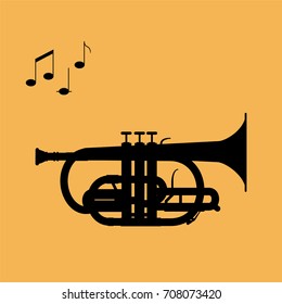 cornet music instrument. Vector illustration