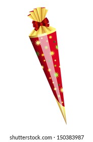 Cornet shaped present for first school day
