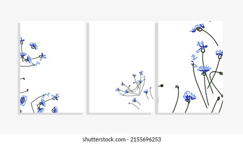 conjunto de plantillas de vector abstracto floral de cornflower