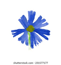 cornflower painted watercolor.wonderful element for your design