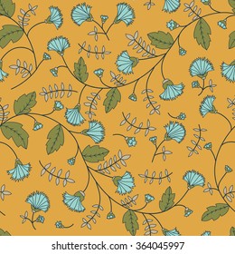 Cornflower pattern. Vector seamless texture