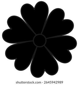 Flor de milho. Silhueta. Flores silvestres. Ilustração vetorial. Estilo de desenho animado. Fundo branco isolado. Ideia para web design.