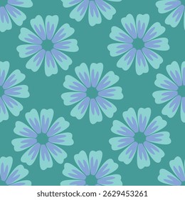 Flores de campo de flores de maíz - Vector sin patrón floral en colores suaves y naturales azul, rosa, beige. Fondo natural y lindo. Impresión de moda con flores para la primavera y la decoración de verano
