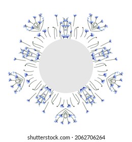 cornflowers ornamental geometric logo template vector symbol set 