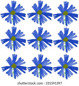 cornflowers painted in watercolor