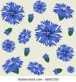 Cornflowers seamless background