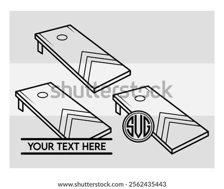 cornhole, Bean Bag Board, cornhole silhouette, sports, Cornhole Boards, Bean Bag, outline, Corn hole, vector, monogram, Split Monogram, Circle Monogram