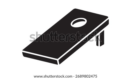 Cornhole board with hole and transparent background