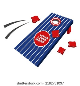 Cornhole Board Vector Illustration. Vintage cornhole board vector illustration. Cornhole board game symbol.