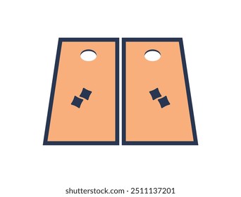 Cornhole Boards Clip Art Illustration Creative Set, Unique Sport Cornhole colorful Isolated outline, Cornhole Black Color And White Background.