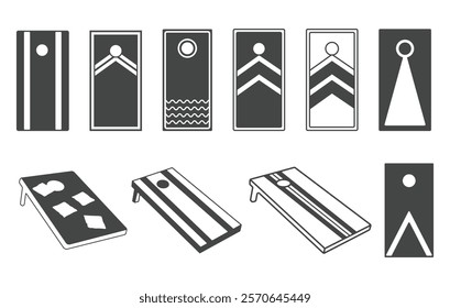 Cornhole boards silhouette, Backyard game silhouette, Cornhole boards bundle, Cornhole silhouette, Cornhole clipart. 
