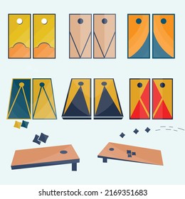 Cornhole Boards Vectors Illustration And Colourful Clip Art Design, Most Quality And Premium Concept And Vector.