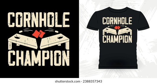 Cornhole Champion Funny Cornhole Player Retro Vintage Cornhole T-shirt Design