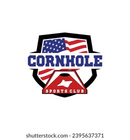 Cornhole Club Sports Team Championship Logo Template Vector