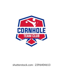 Vector de plantilla del logotipo del equipo deportivo del Club Cornhole