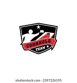 Cornhole Club Sports Team Championship Logo Template Vector